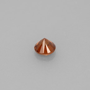 Circón naranja natural de 0,45 ct, corte redondo, VVS