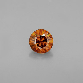 Circón naranja natural de 0,60 ct, corte redondo, VVS