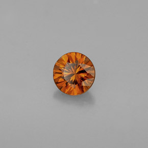 Circón naranja natural de 0,60 ct, corte redondo, VVS