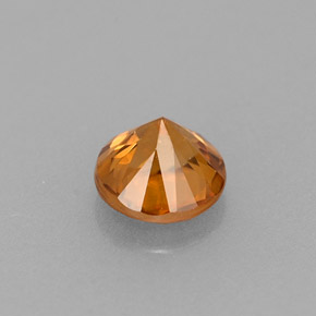 Circón naranja natural de 0,57 ct, corte redondo, VS