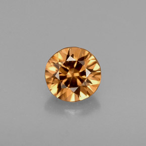 Circón naranja natural de 0,63 ct, corte redondo, VVS-VS