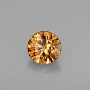 Circón naranja natural de 0,63 ct, corte redondo, VVS-VS