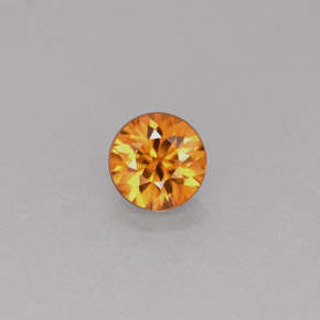 Circón Naranja natural de 0.57 ct, Corte Redondo, VVS