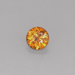 Circón Naranja natural de 0.57 ct, Corte Redondo, VVS