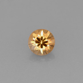 Circón naranja natural de 0,61 ct, corte redondo, VVS-VS