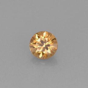 Circón naranja natural de 0,61 ct, corte redondo, VVS-VS