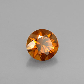 Circón naranja natural de 0,60 ct, corte redondo, VVS