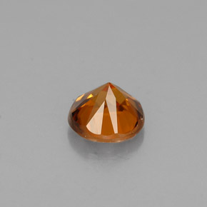 Circón naranja natural de 0,60 ct, corte redondo, VVS