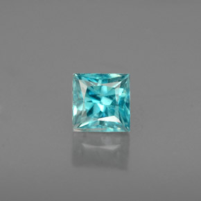 Circón azul natural de 0,65 ct, cuadrado, VS