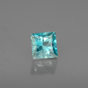 Circón azul natural de 0,65 ct, cuadrado, VS