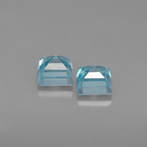 Gemas de circón azul natural de  ct, cuadrado, VS
