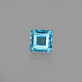 Circón azul natural de 1,02 ct, cuadrado, VS