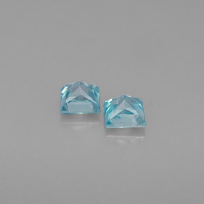 Gemas de circón azul natural de  ct, cuadrado, VS