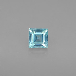 Circón azul natural de 0,84 ct, cuadrado, VVS-VS