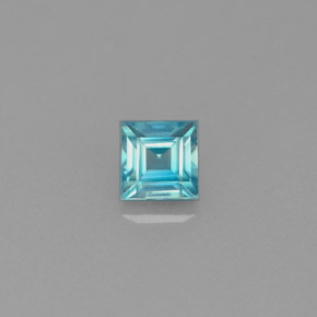 Circón azul natural de 0,73 ct, cuadrado, VS