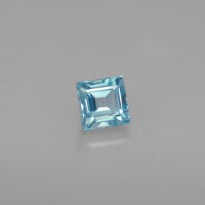 Circón azul natural de 0,76 ct, cuadrado, VVS-VS