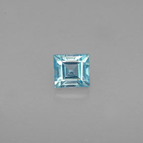 Circón azul natural de 0,70 ct, cuadrado, VVS-VS