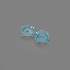 Gemas de circón azul natural de  ct, cuadrado, VS