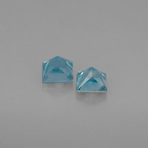 Gemas de circón azul natural de  ct, cuadrado, VS