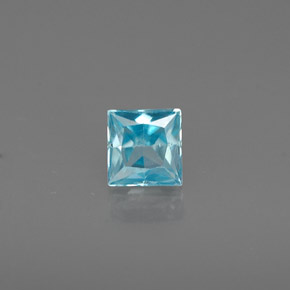 Circón azul natural de 0,38 ct, cuadrado, VS