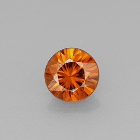 Circón naranja natural de 0,99 ct, corte redondo, VS