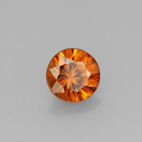 Circón naranja natural de 0,99 ct, corte redondo, VS
