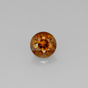 Circón naranja natural de 1,14 ct, corte redondo, VS