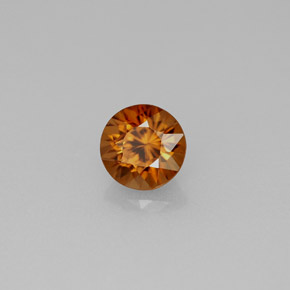 Circón naranja natural de 1,14 ct, corte redondo, VS