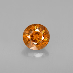 Circón naranja natural de 1,12 ct, corte redondo, VVS