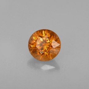 Circón naranja natural de 1,12 ct, corte redondo, VVS