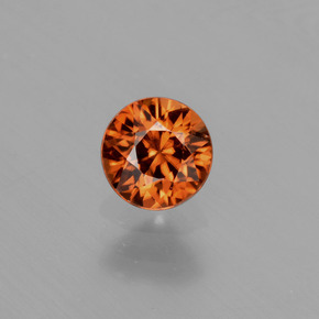 Circón naranja natural de 0,94 ct, corte redondo, VVS
