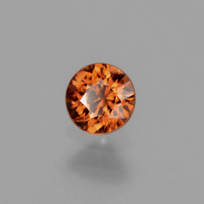 Circón naranja natural de 0,94 ct, corte redondo, VVS