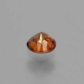 Circón naranja natural de 0,94 ct, corte redondo, VVS