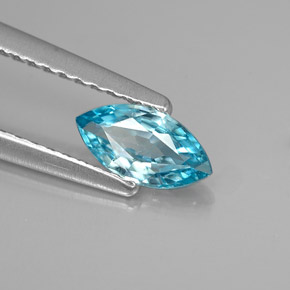 Circón azul natural de 0,53 ct, marquesa, VS
