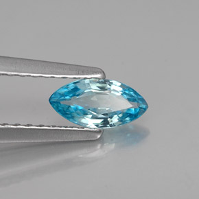 Circón azul natural de 0,50 ct, marquesa, VVS