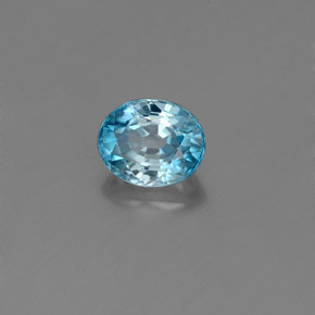 Circón azul natural de 1,06 ct, corte óvalo, VVS-VS