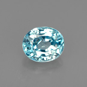 Circón azul natural de 0,98 ct, corte óvalo, VVS