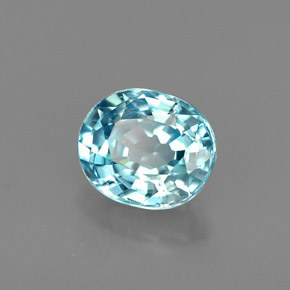 Circón azul natural de 0,98 ct, corte óvalo, VVS