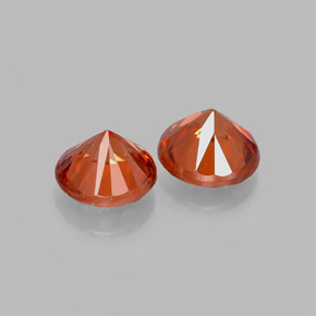 Gemas de circón naranja natural de  ct, corte redondo, VVS-VS