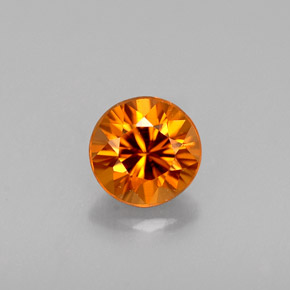Circón naranja natural de 0,65 ct, corte redondo, VVS-VS
