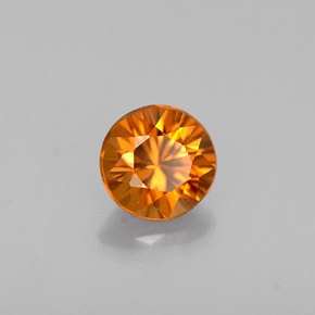 Circón naranja natural de 0,65 ct, corte redondo, VVS-VS