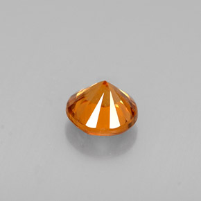 Circón naranja natural de 0,65 ct, corte redondo, VVS-VS