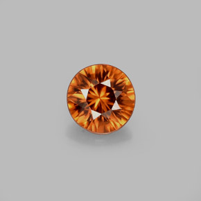 Circón naranja natural de 0,63 ct, corte redondo, VVS-VS