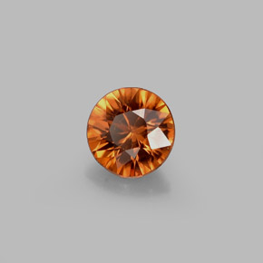 Circón naranja natural de 0,63 ct, corte redondo, VVS-VS