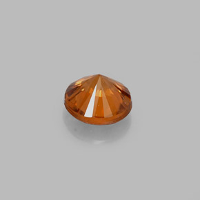 Circón naranja natural de 0,63 ct, corte redondo, VVS-VS