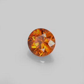 Circón Naranja natural de 0.63 ct, Corte Redondo, VVS-VS