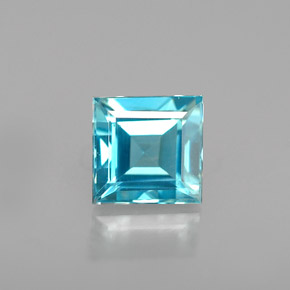 Circón azul natural de 1,00 ct, cuadrado, SI