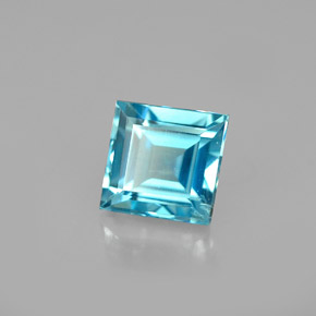 Circón azul natural de 1,00 ct, cuadrado, SI