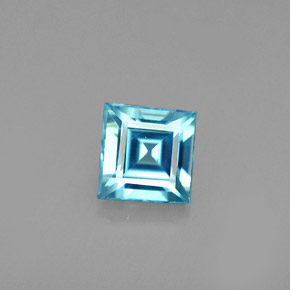 Circón azul natural de 0,79 ct, cuadrado, VVS-VS