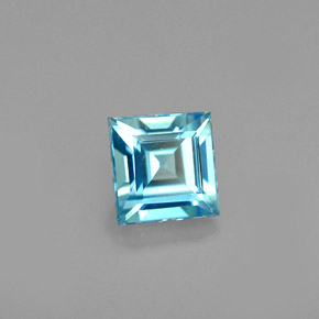 Circón azul natural de 0,79 ct, cuadrado, VVS-VS